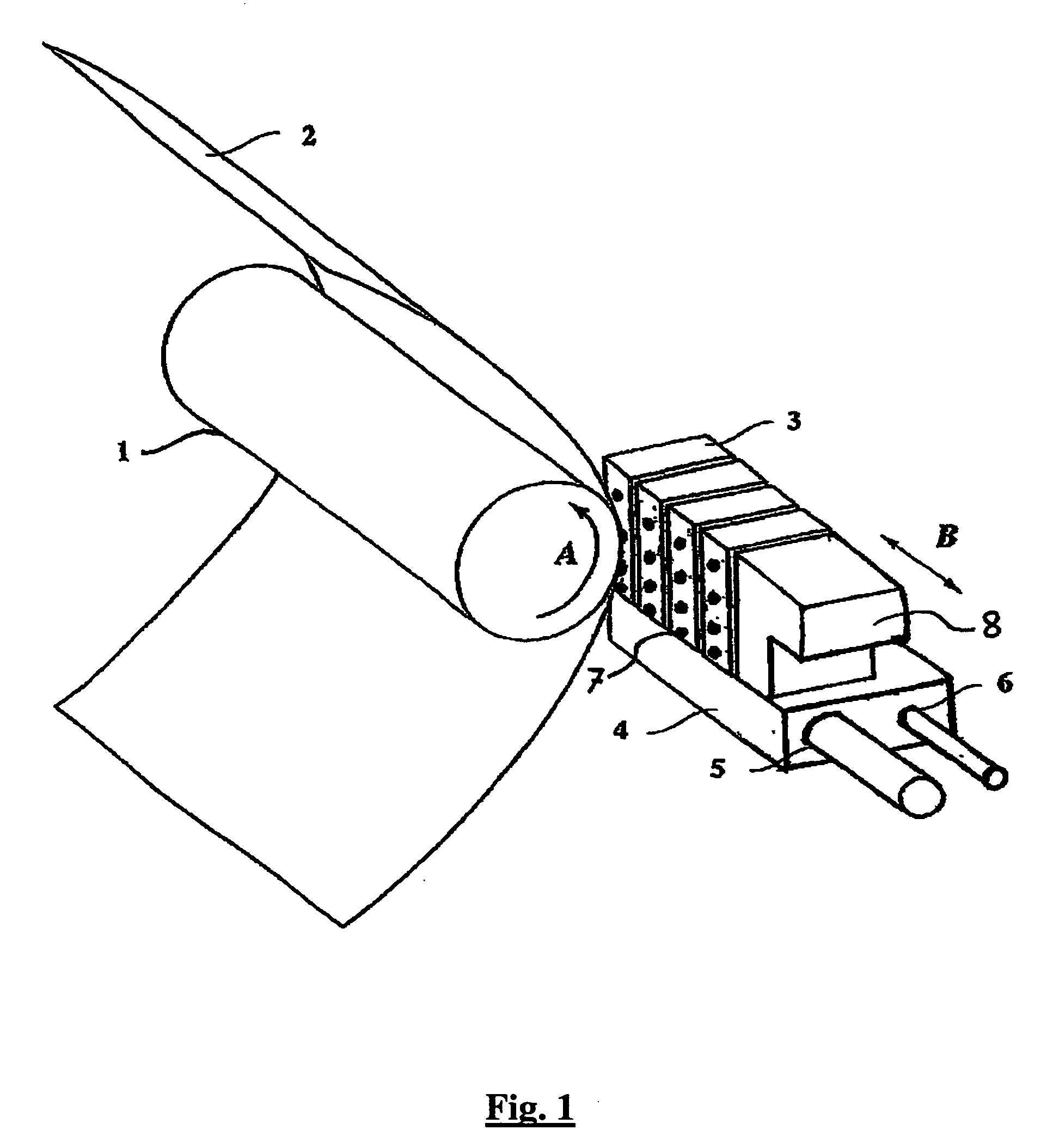 Printing device with radiation source