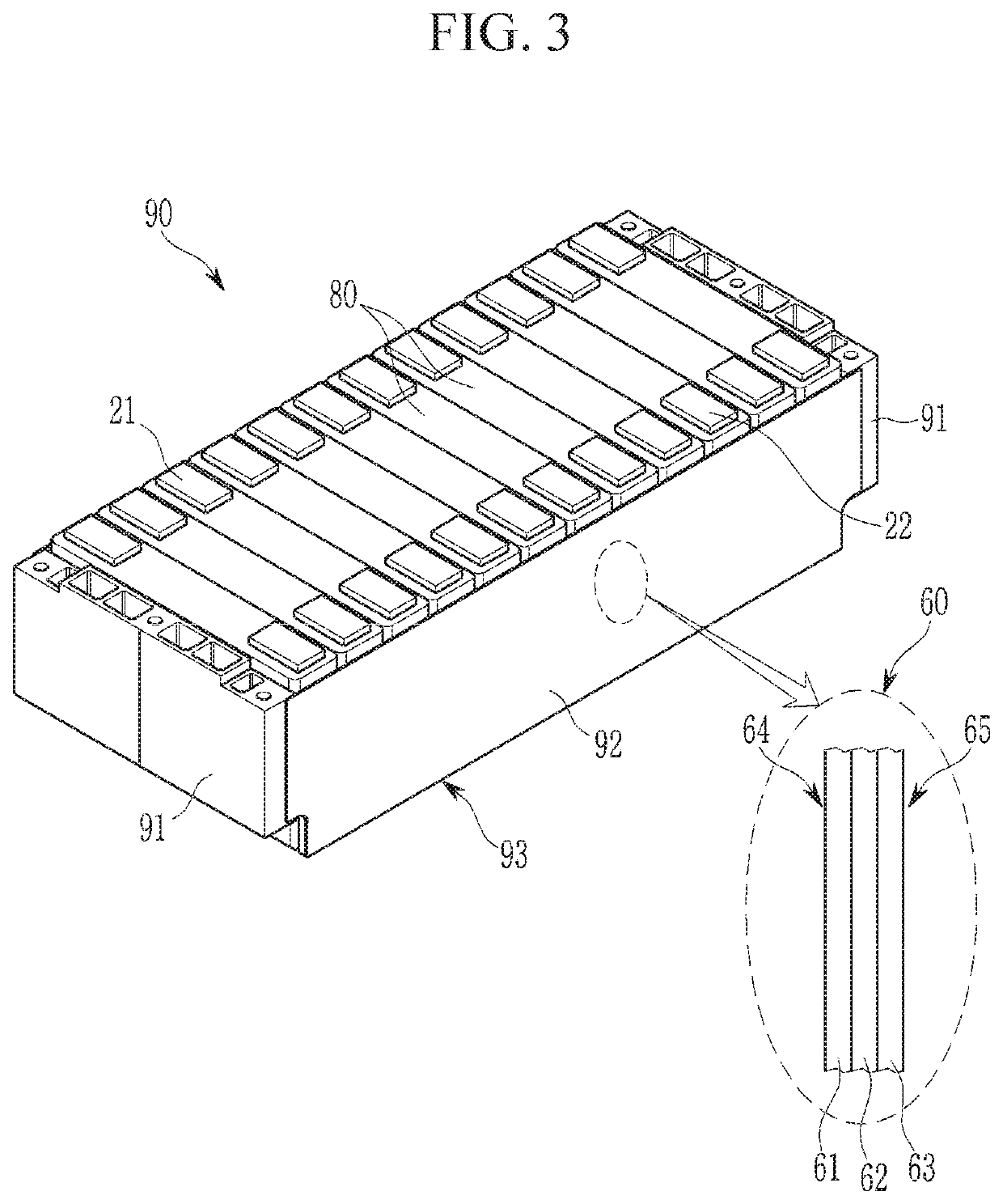 Wall structure of battery cell, battery sub-module, battery module, or a battery system