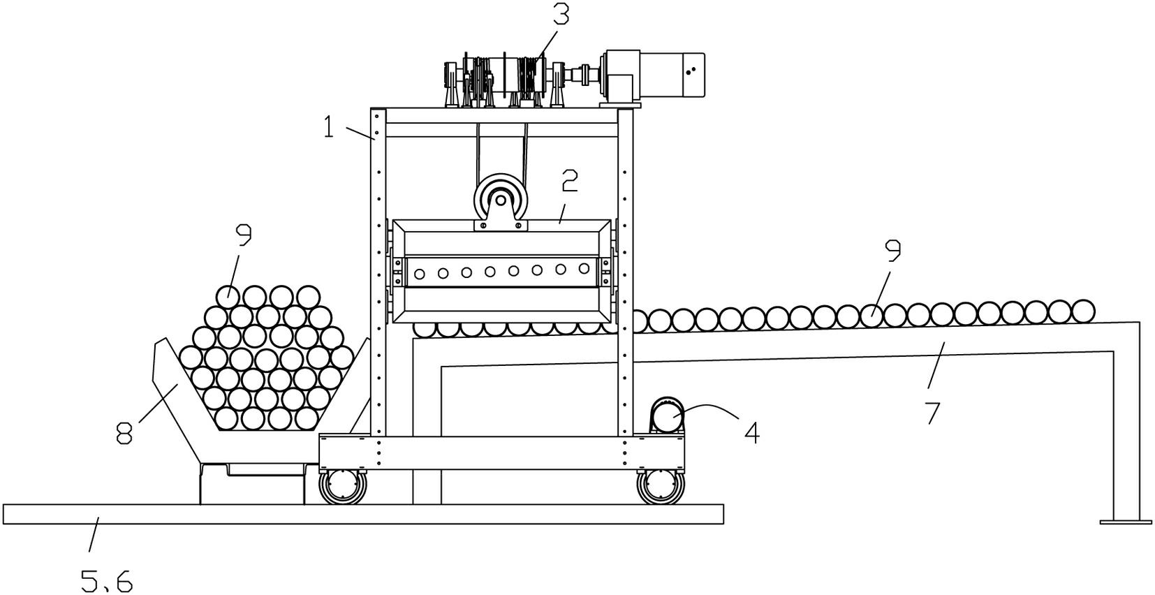 Automatic blanking device for steel pipe