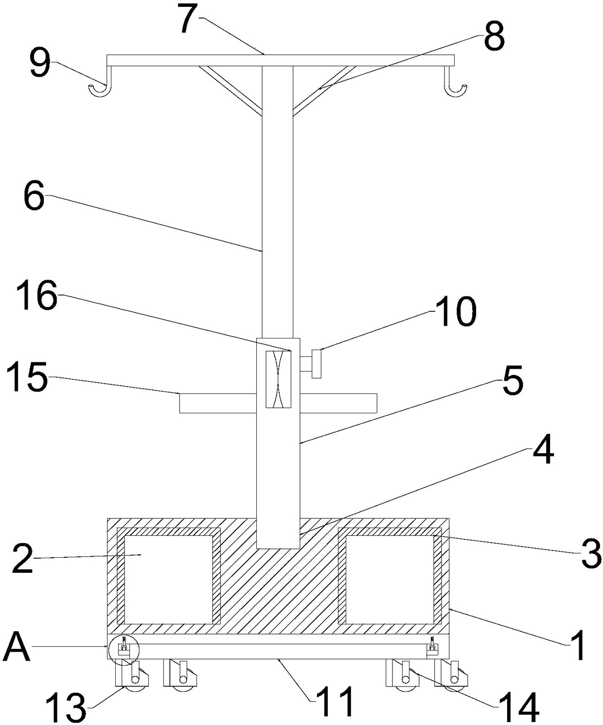 Patient storage and infusion rack for emergency department