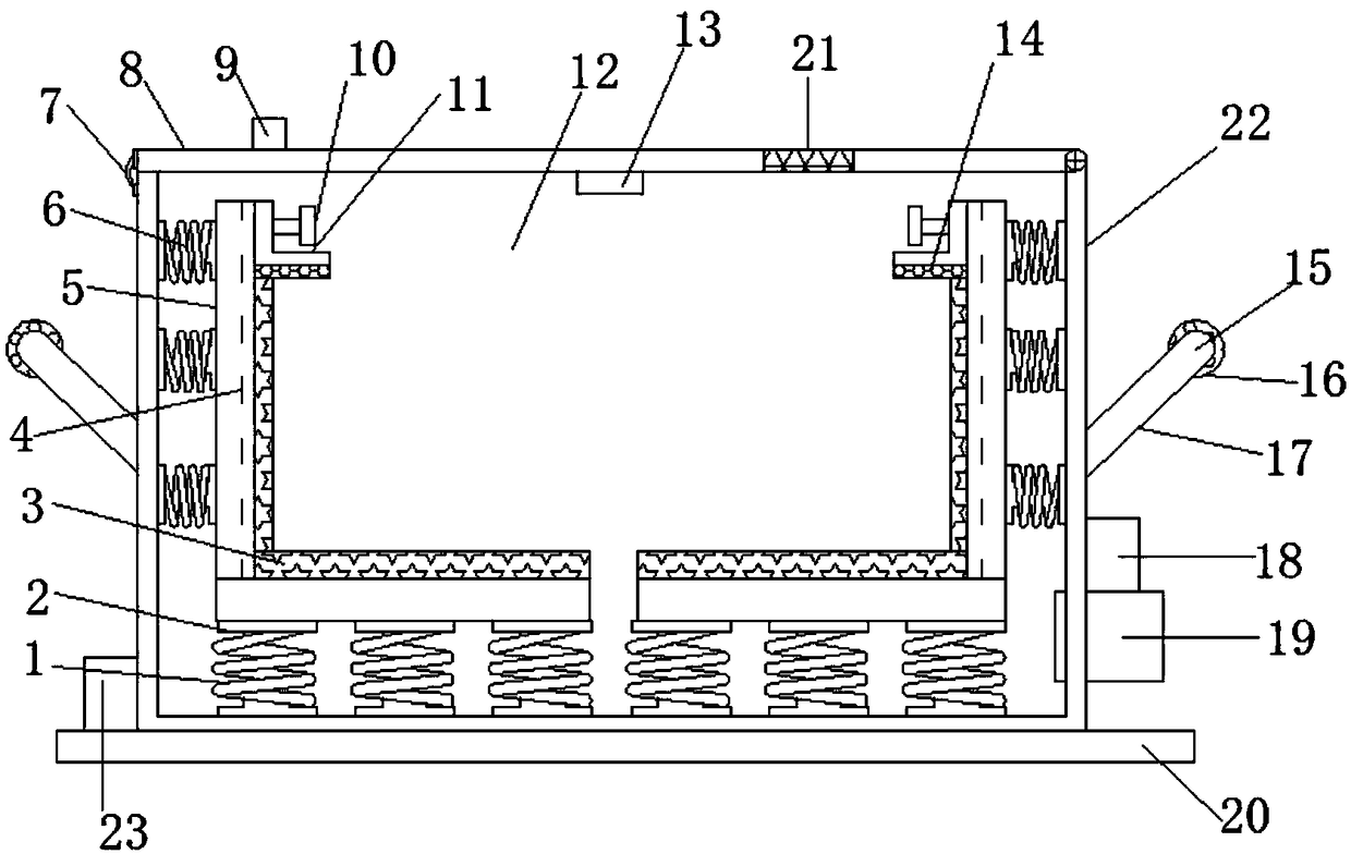 Computer placing rack with good vibration reducing performance for long-distance transport