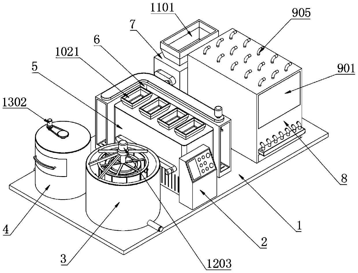 Full-automatic jerky preparation equipment for biological food and jerky preparation method