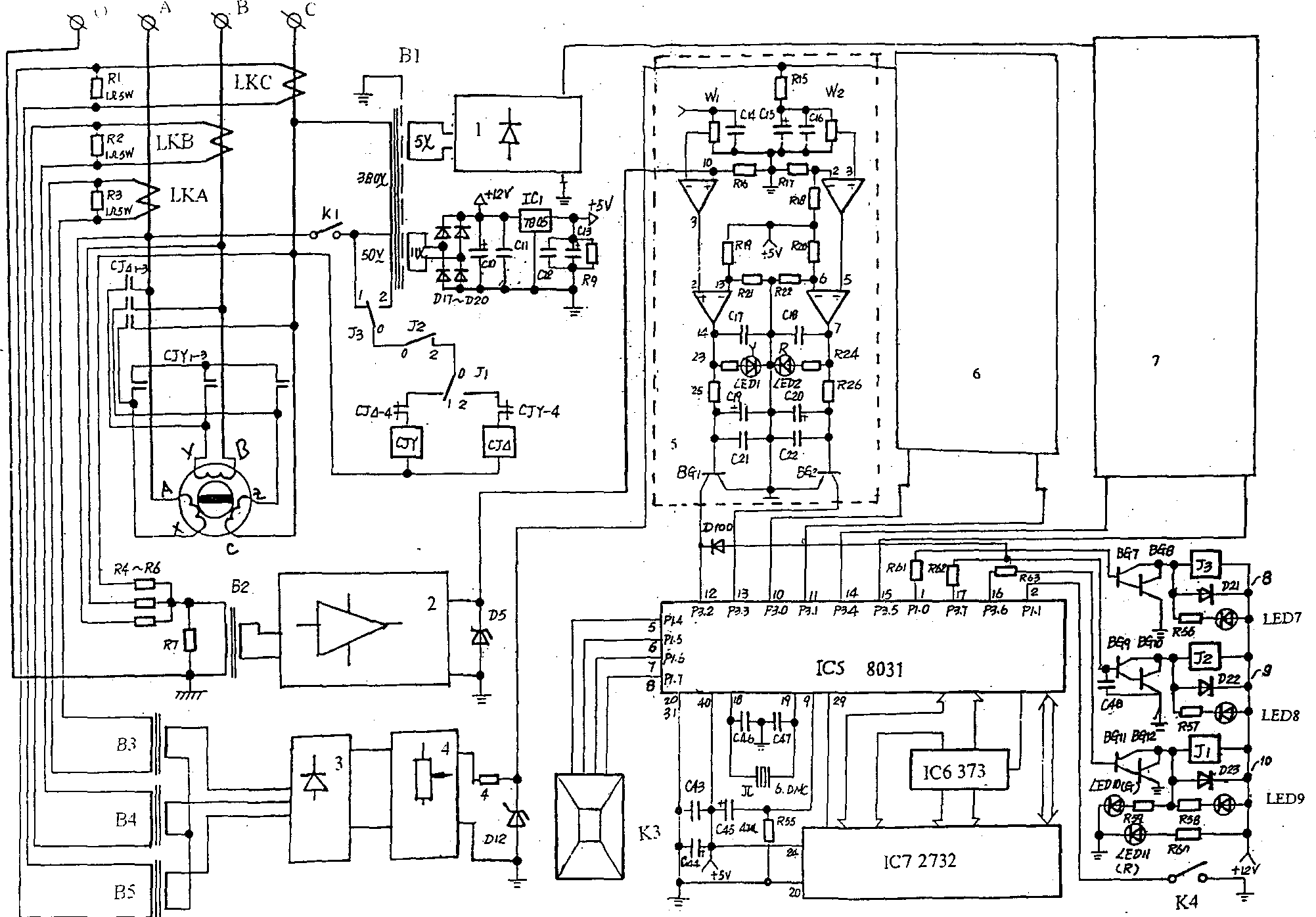 Control system for three-phase motor
