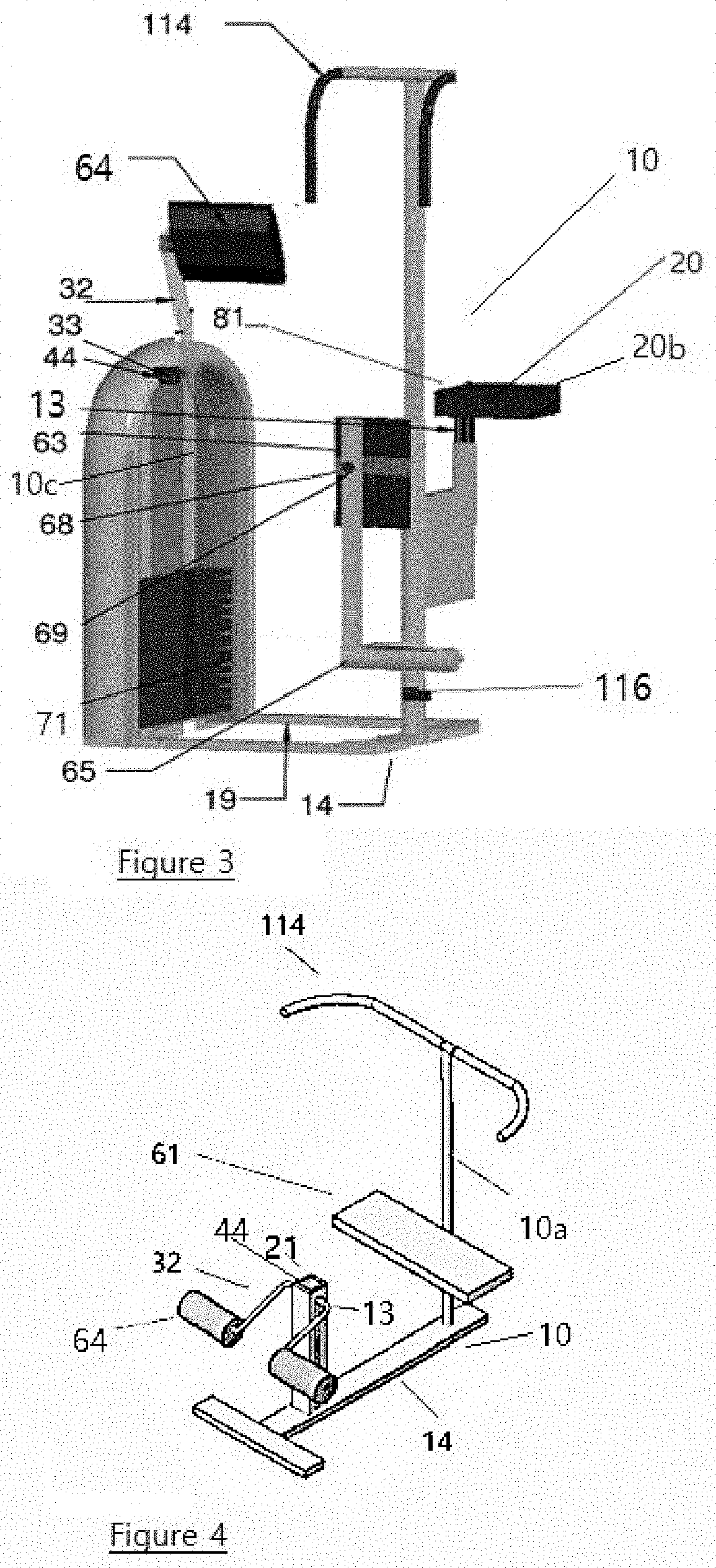 Upper leg and hip exercise method and device to preserve knee and ankle joint while exercising