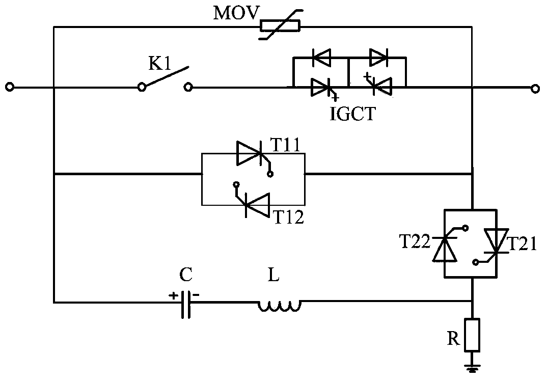 A thyristor-based passive hybrid DC circuit breaker and its application method