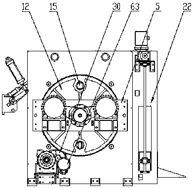 High-speed disc gear non-shaft loading rolling and unrolling device