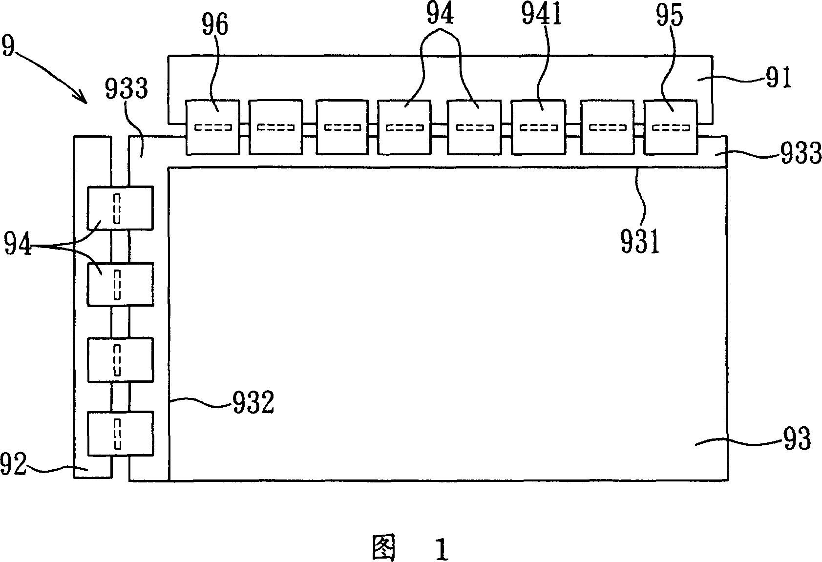 Liquid crystal display faceplate device, and tape coiling type encapsulation for the liquid crystal display faceplate device