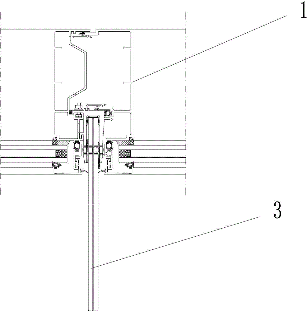 Curtain wall glass wing connection system