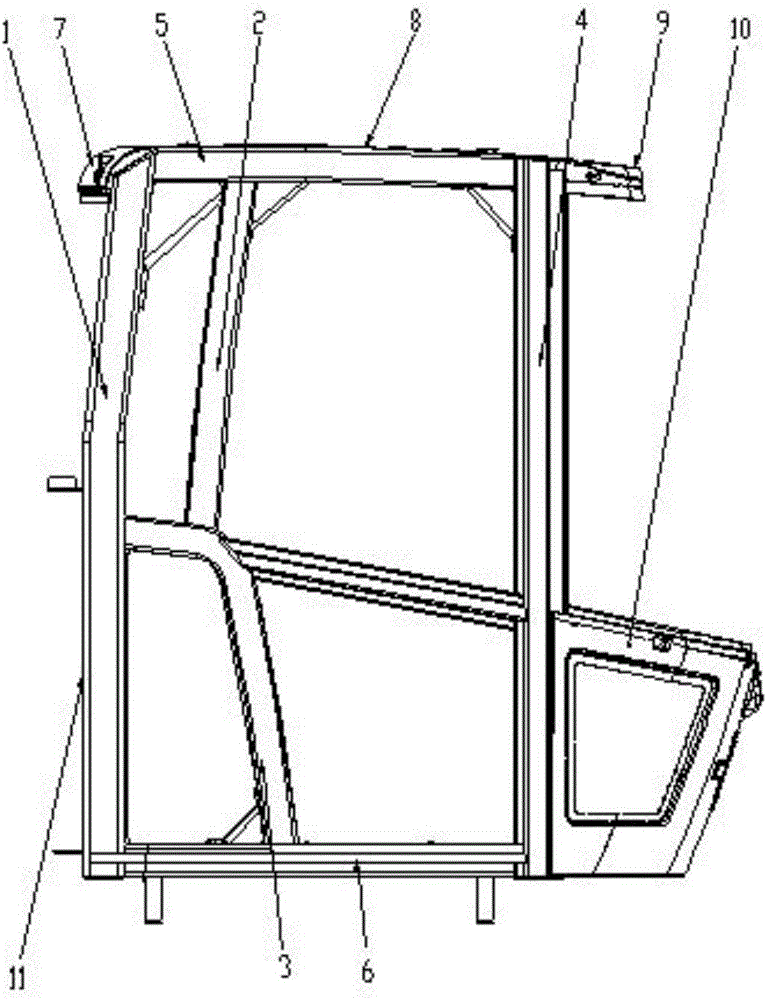Large-tonnage integral cab structure