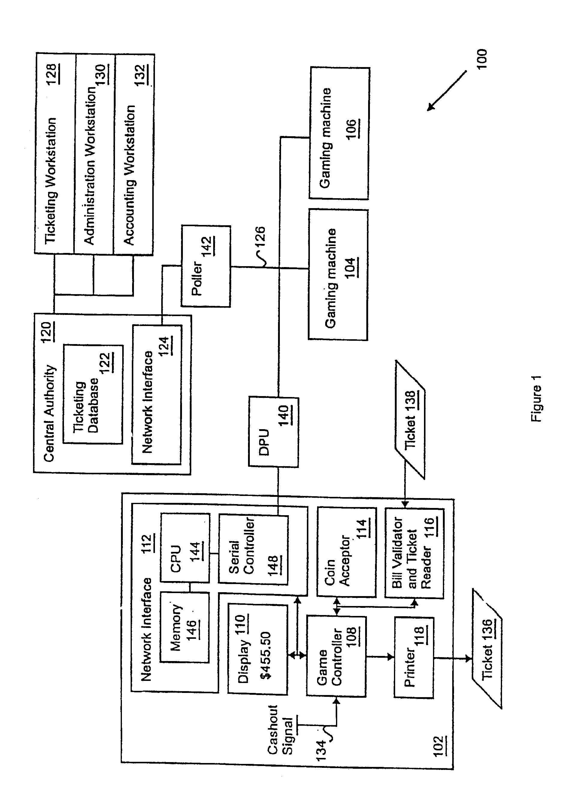 Apparatus and method for a cashless actuated gaming system