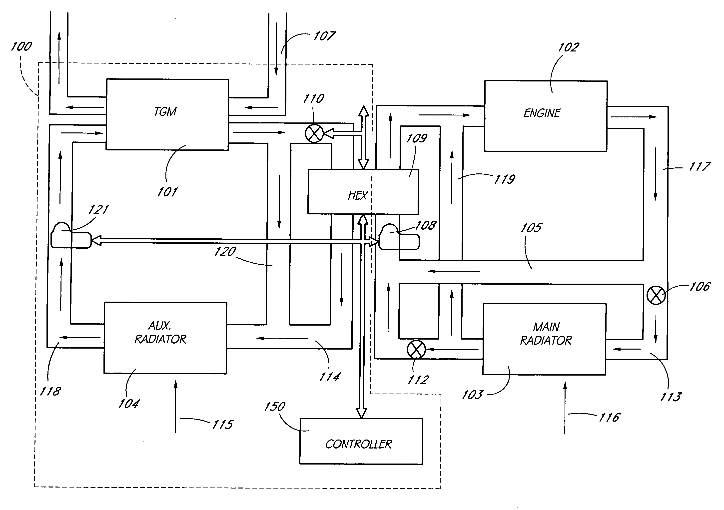 Thermoelectric power generator with intermediate loop
