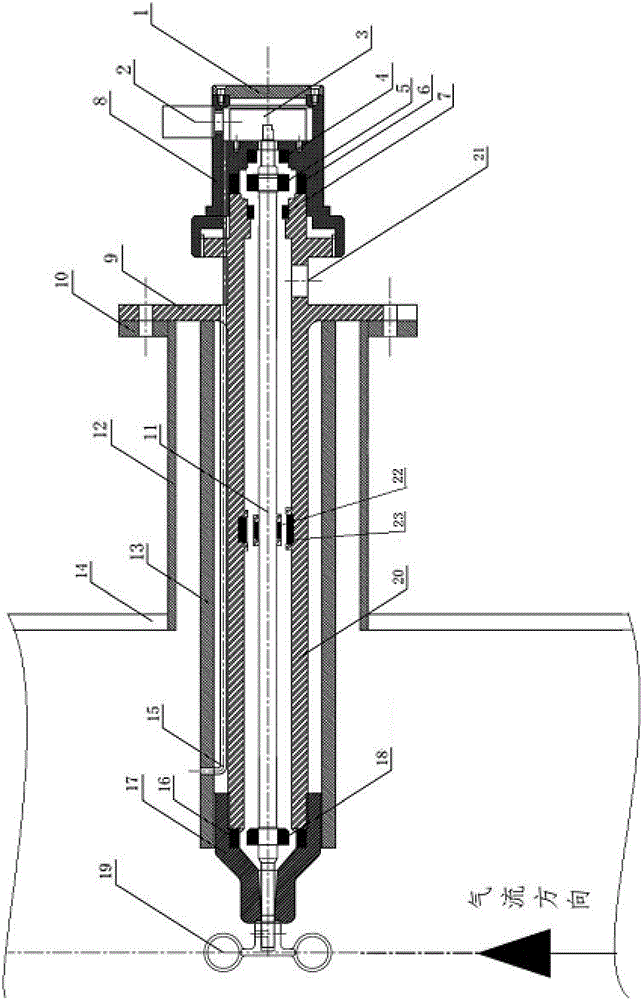 Flow measurement apparatus of pipe airflow