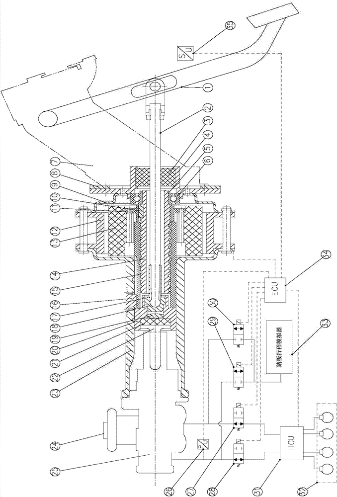 Electro-hydraulic combined braking system with electric power function and applicable to regenerative braking automobile