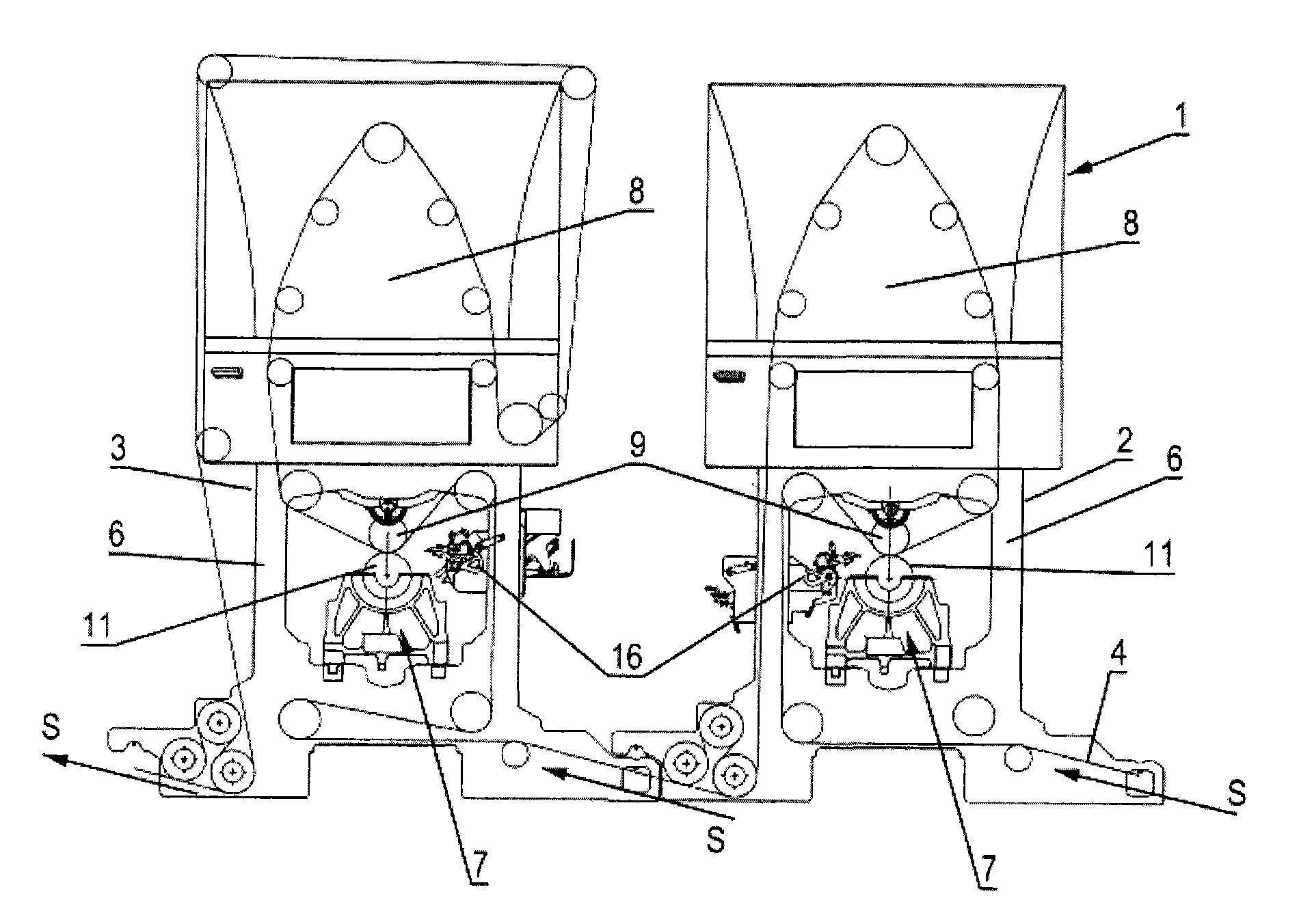 Doctor blade system for a printing unit, intended for an intaglio printing machine