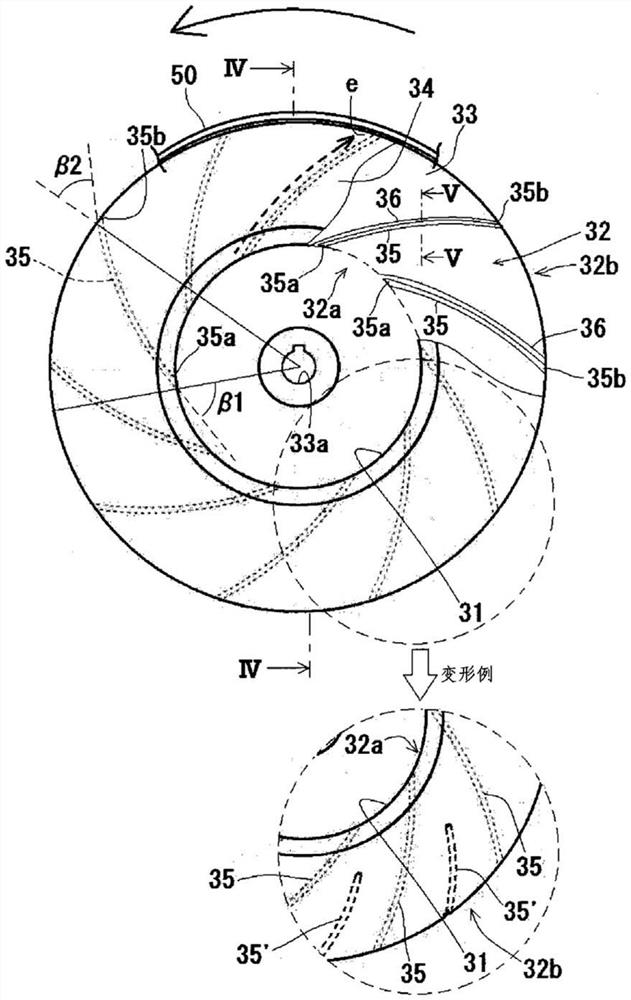 Impeller for spray processing device, manufacturing method of impeller, and spray processing device