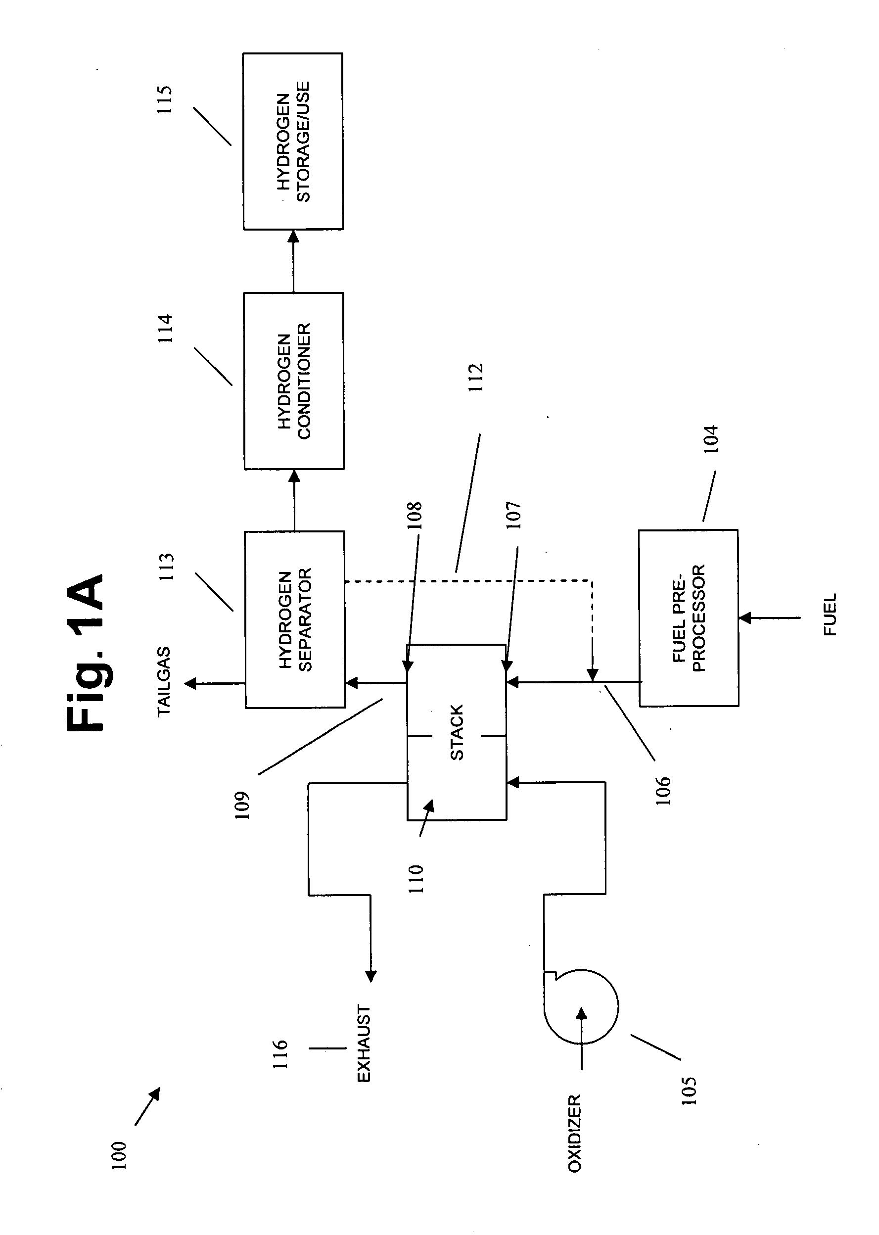 Low pressure hydrogen fueled vehicle and method of operating same