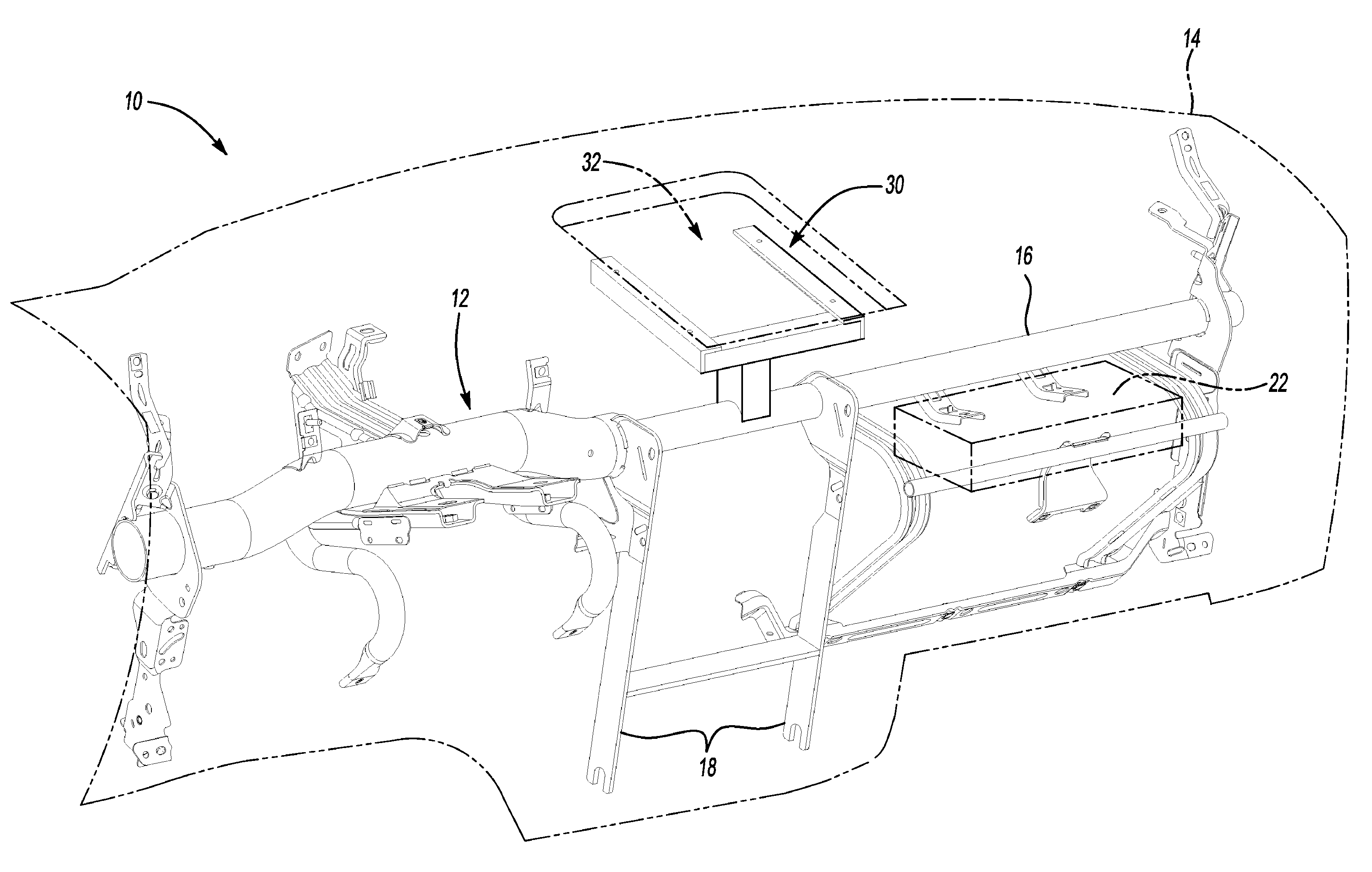 Equipment mounting module for instrument panel