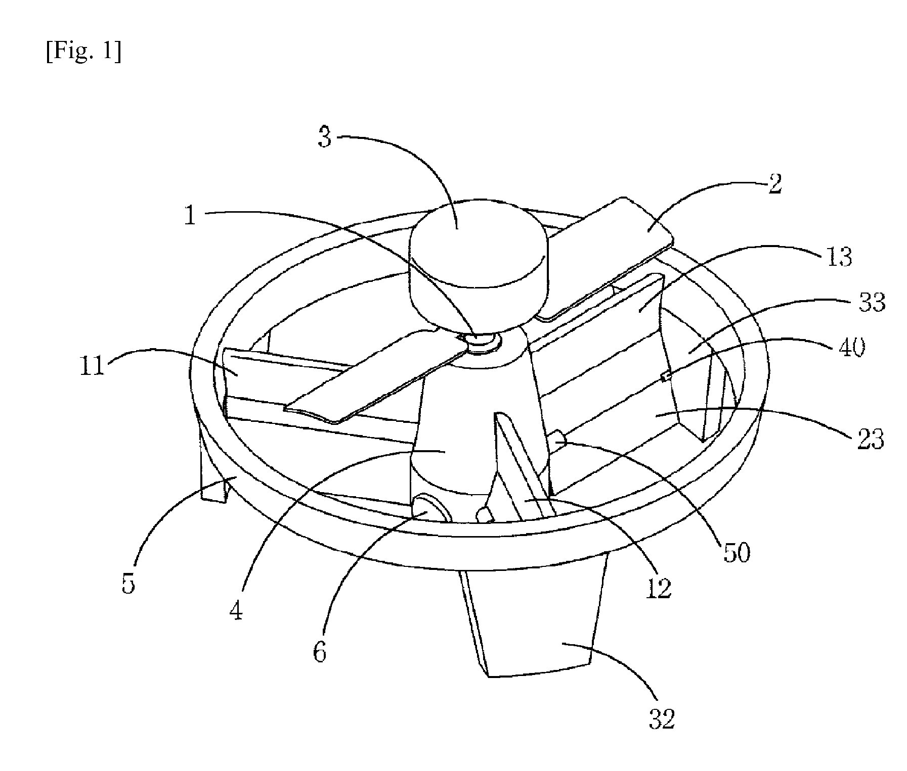 Bottom blade type trefoil flight vehicle