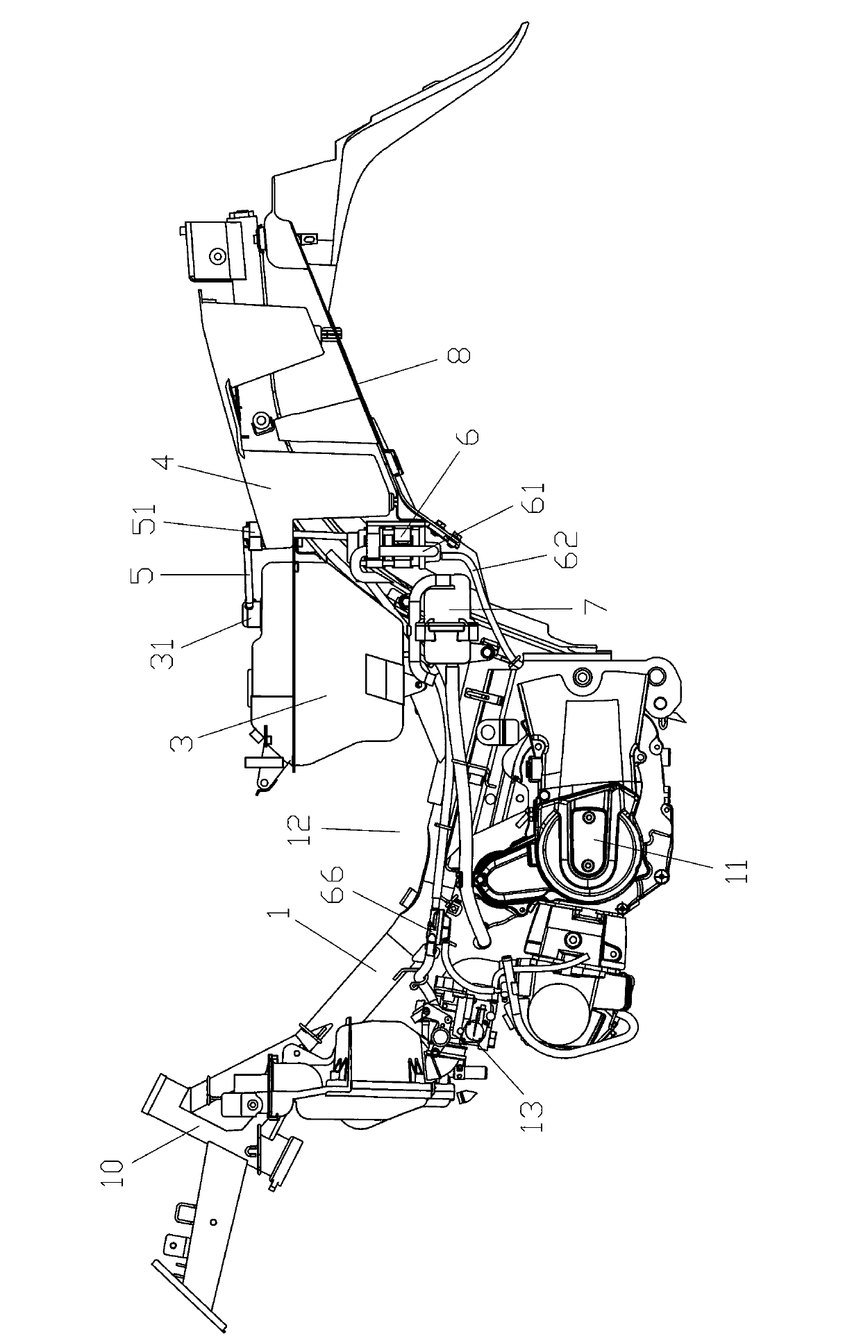 Fuel evaporation configuration structure of straddle type motorized cart