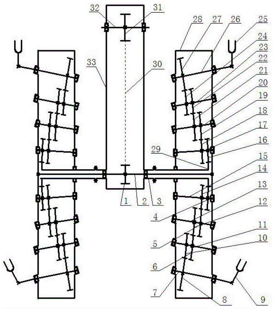 Helical gear-non-conical gear cross-axis planetary gear system transplanting mechanism for pot seedlings in wide and narrow rows