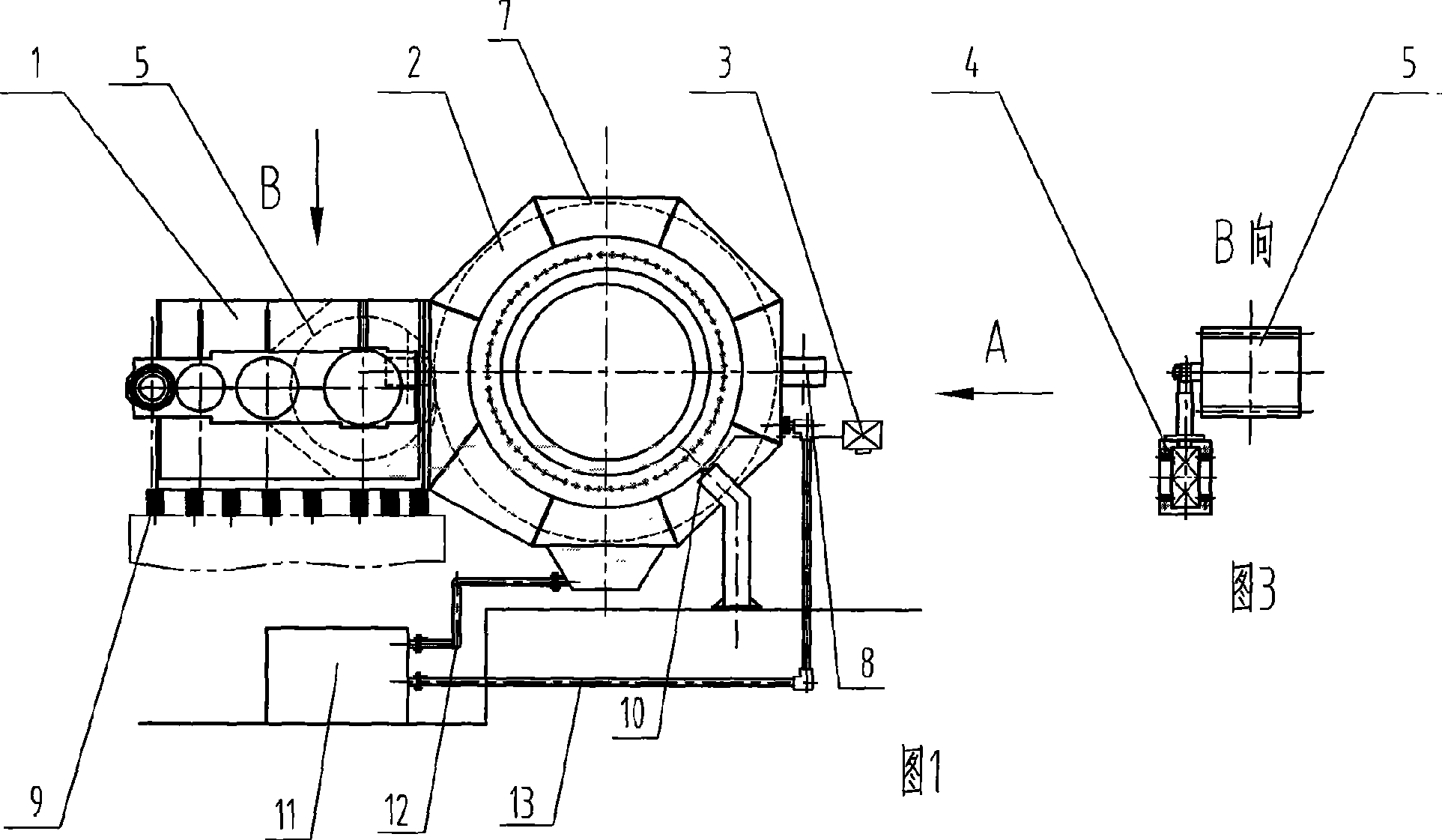 Gear box device for mixing machine