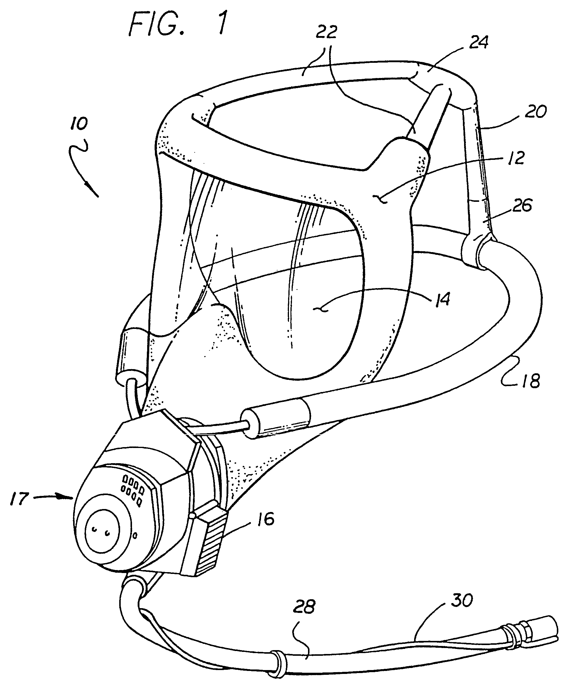 Quick-donning full face oxygen mask with inflatable harness and soft foldable lens