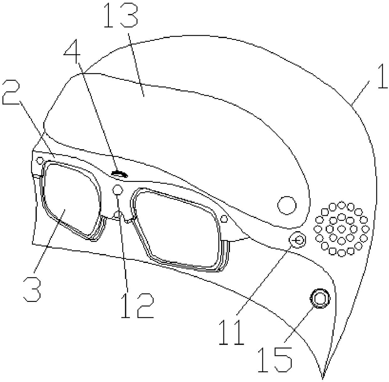 Flashlight linkage hydraulic-type view field and vision zoom helmet