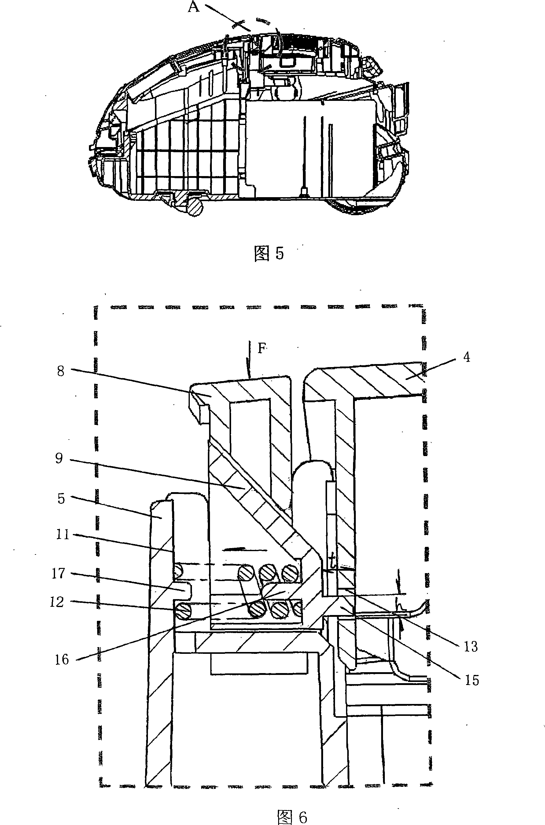 Dust collector with automatic vertical unlocking structure of exhaust-cover