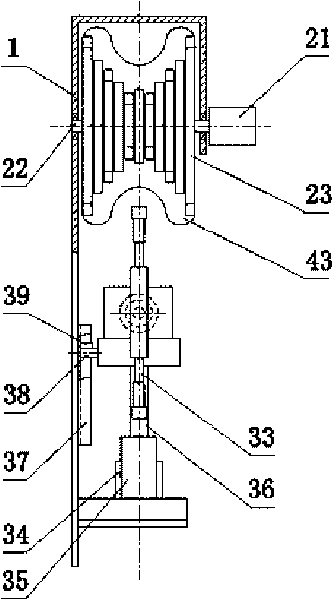 Combined type running deicing mechanism of online deicing robot of high-voltage transmission line