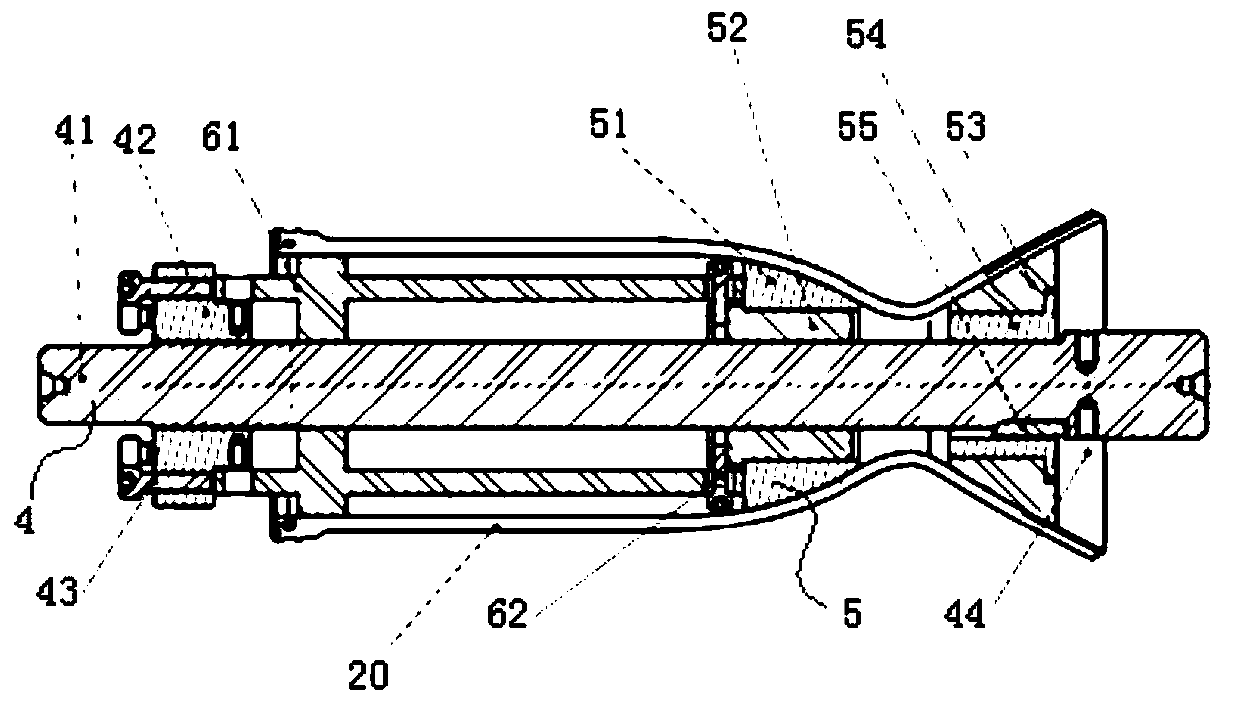 Combined tool for thrust chamber preparation process and thrust chamber preparation process