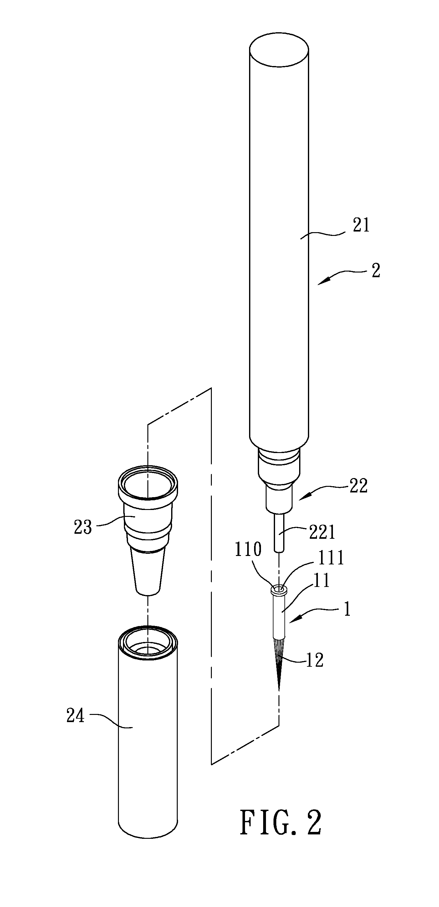 Tip unit for a cosmetic applicator