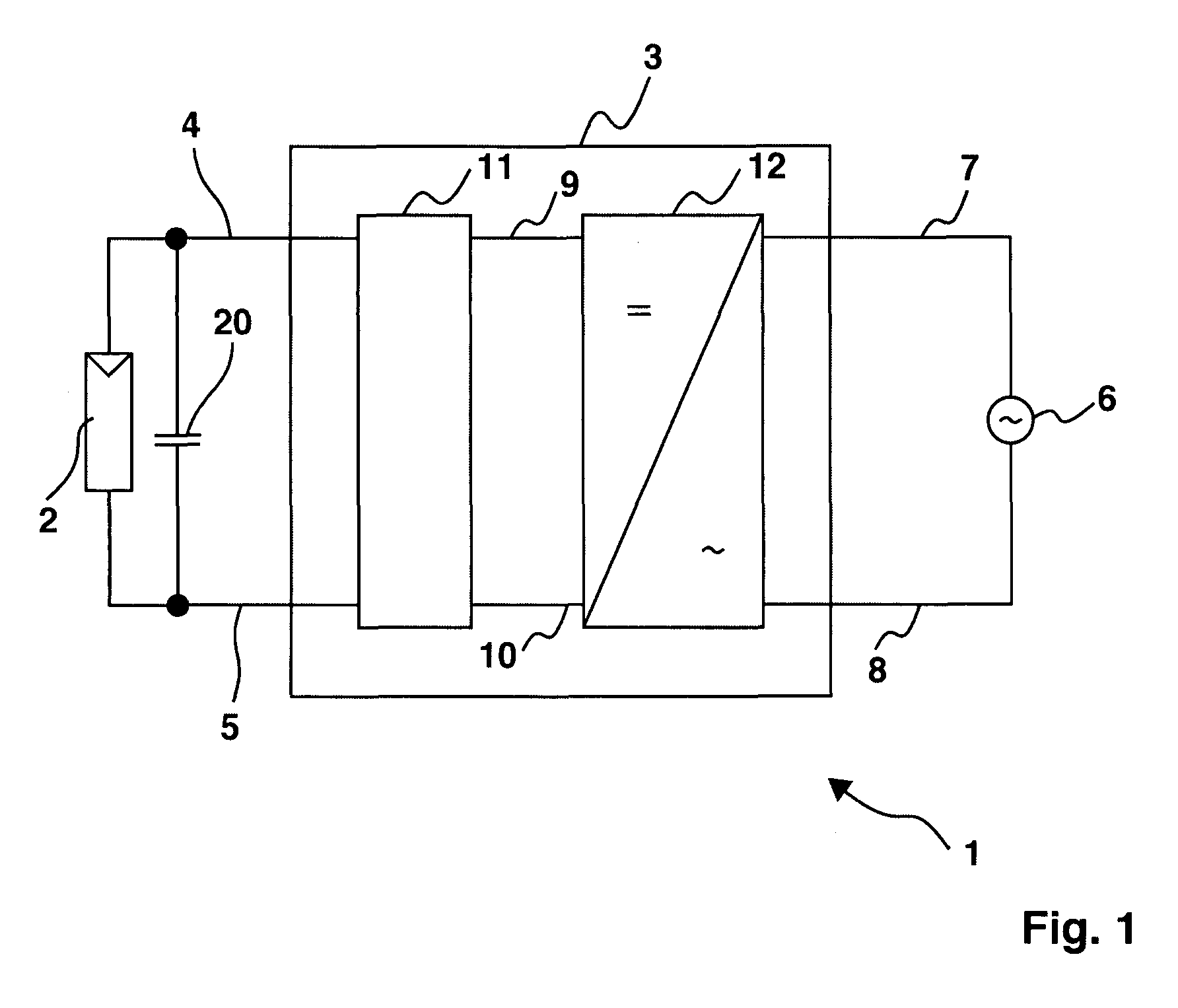 Switching device and method, in particular for photovoltaic generators