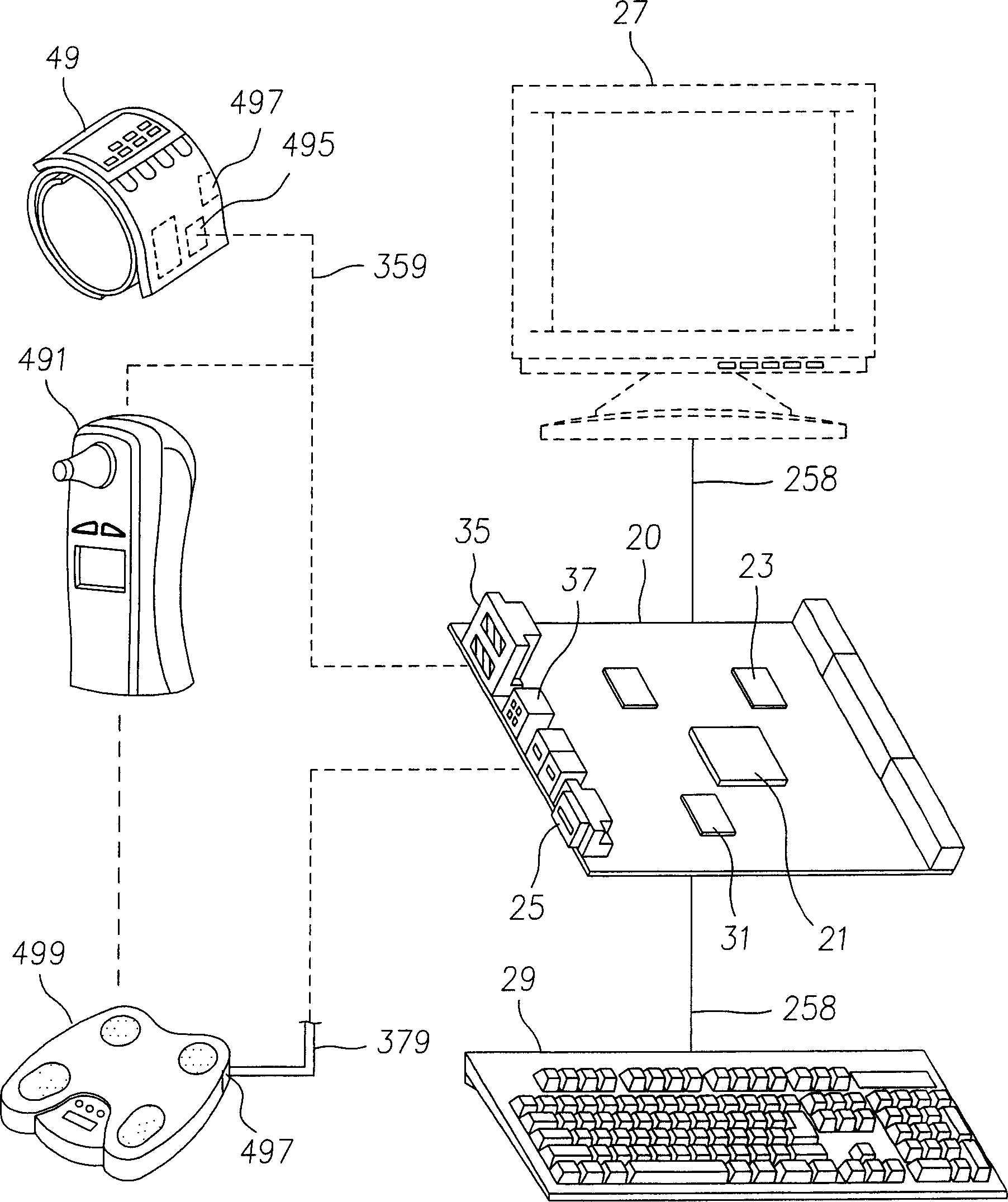 Main board with health checking function and its health checking system