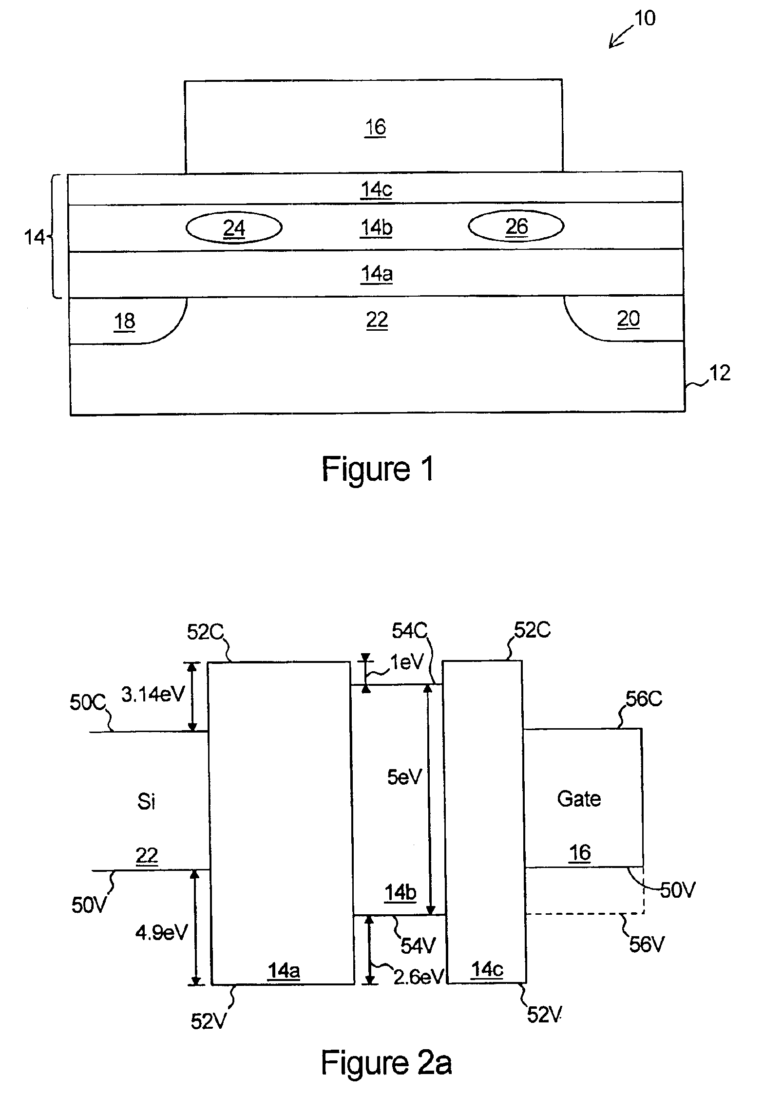 Non volatile charge trapping dielectric memory cell structure with gate hole injection erase