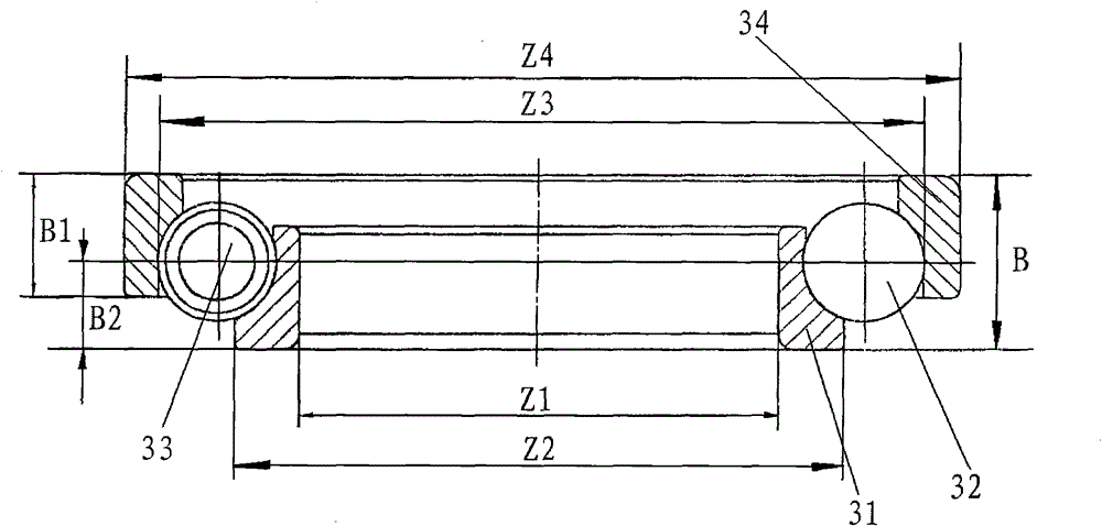 Assembly mould and assembly method of angular contact ball bearing