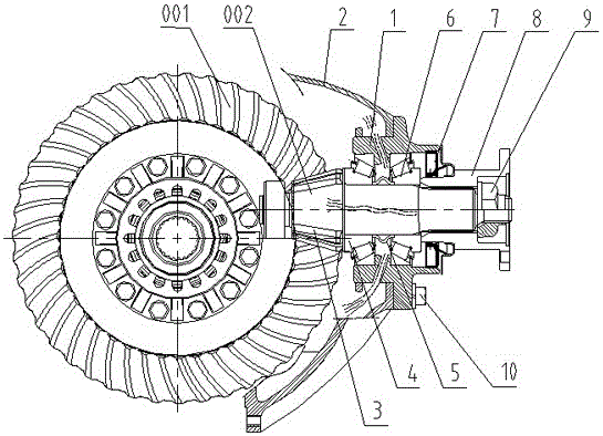 Main speed reducer of new energy automobile rear drive axle