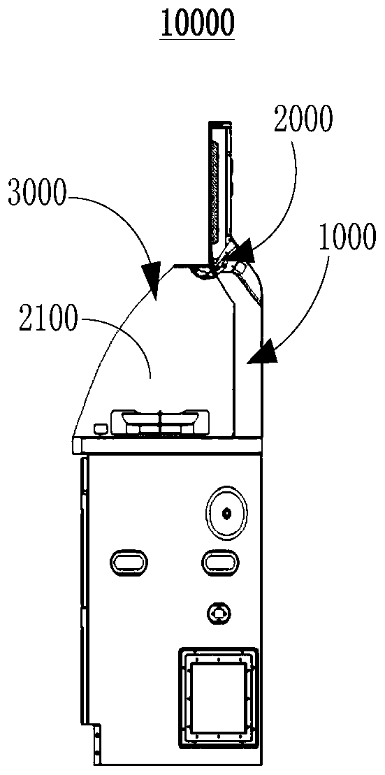 Integrated cooker smoke deflector structure and integrated cooker