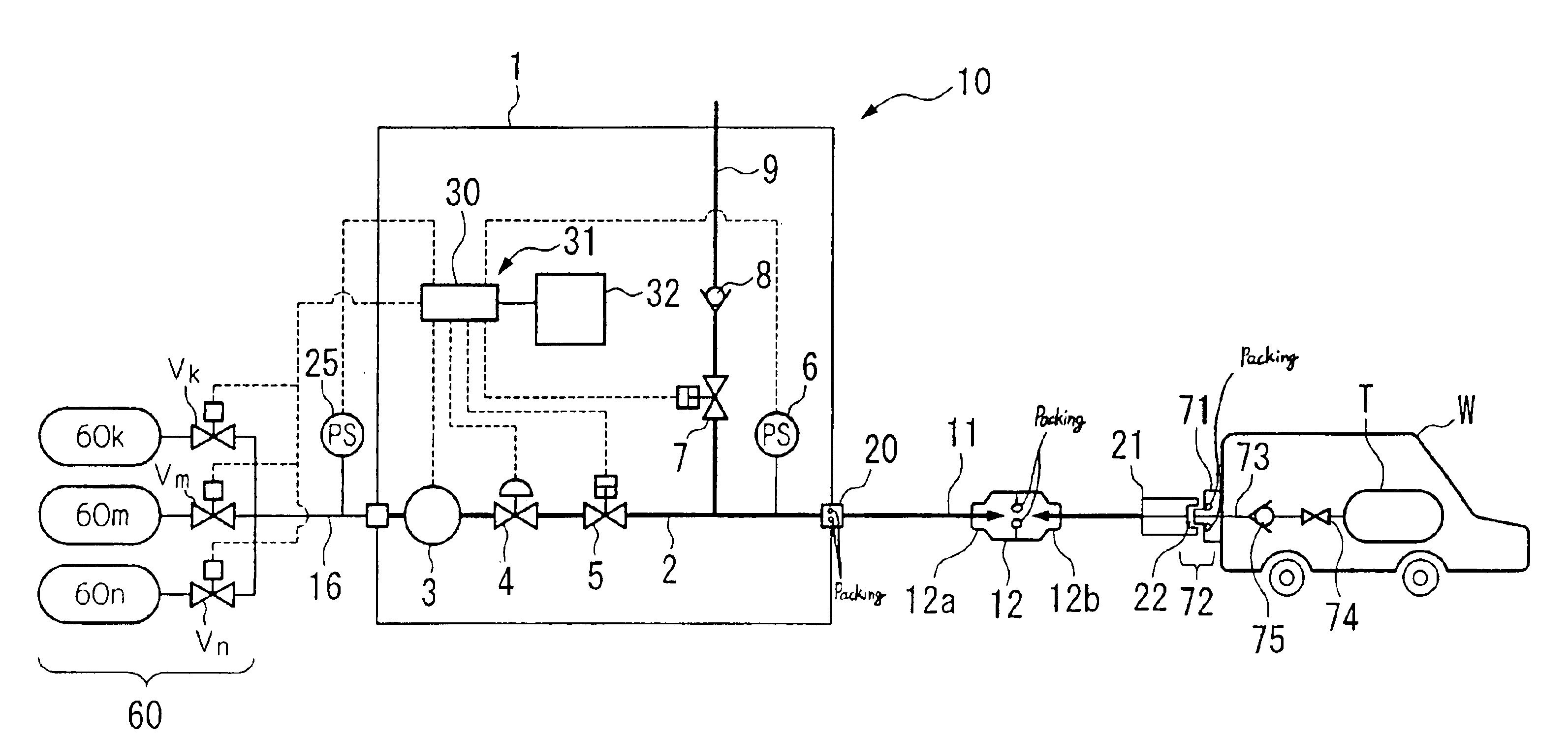 Fuel filling device and fuel leakage detection method