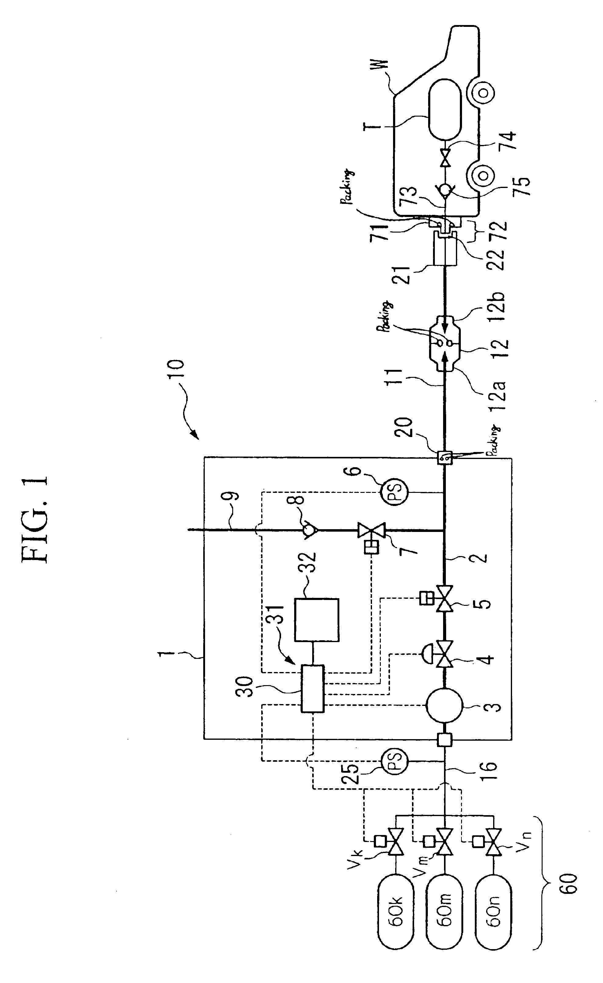 Fuel filling device and fuel leakage detection method