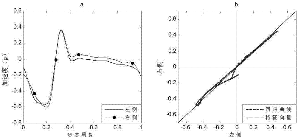 Gait double-side symmetric evaluation method based on regression curve