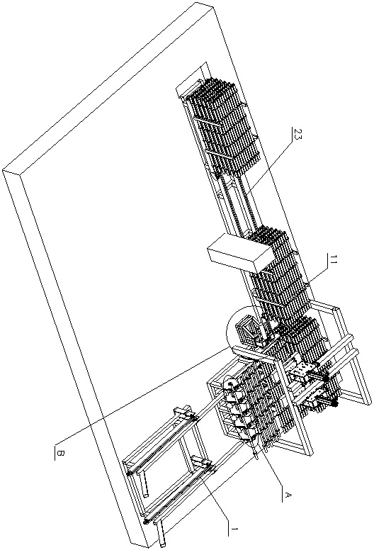 A galvanized buckle scaffold pole palletizer