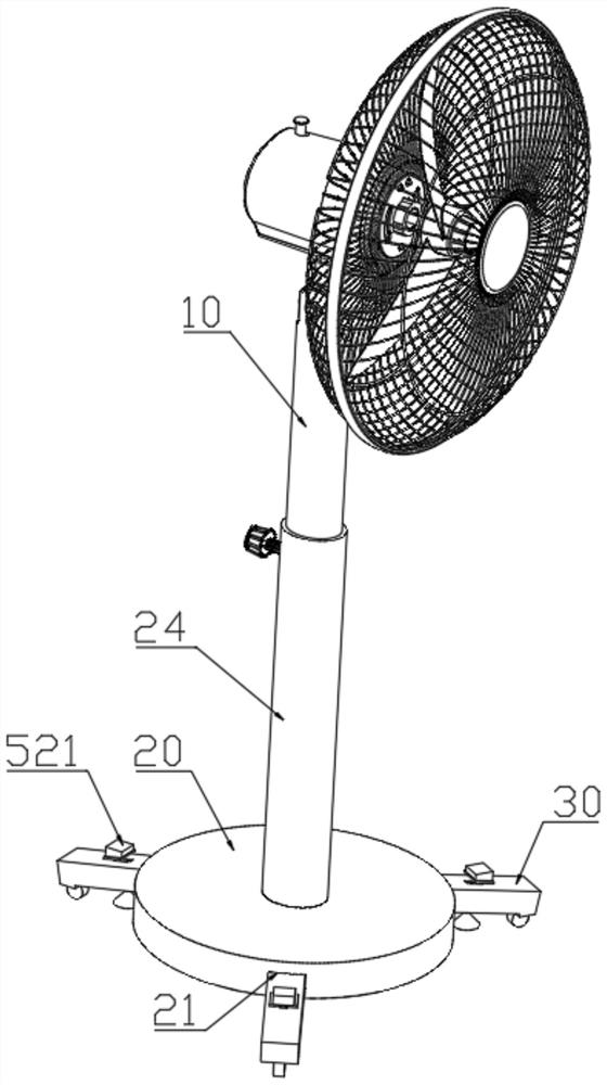 Floor fan capable of being fixed quickly