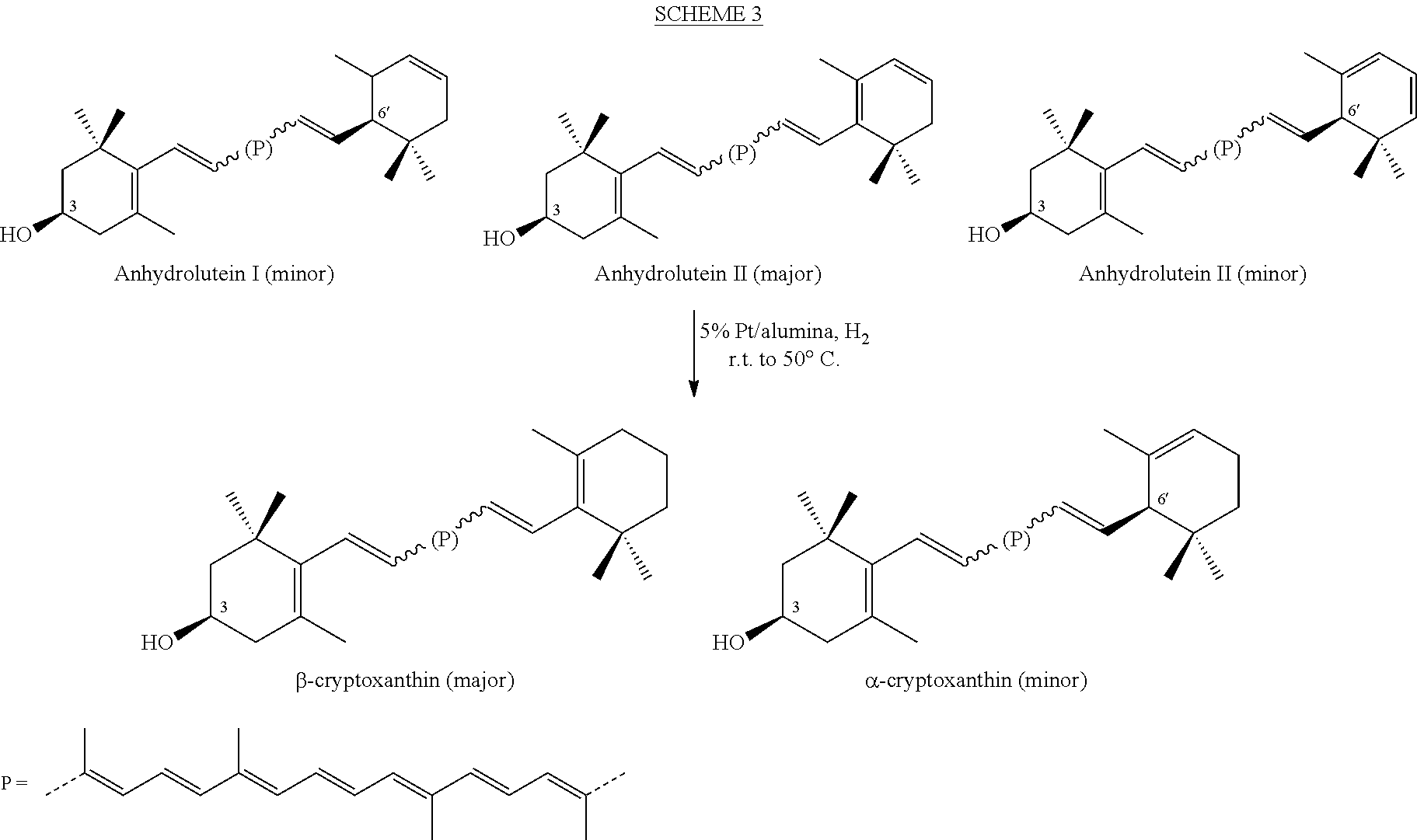 Process for a direct one-pot transformation of lutein to beta-cryptoxanthin via its acetate ester