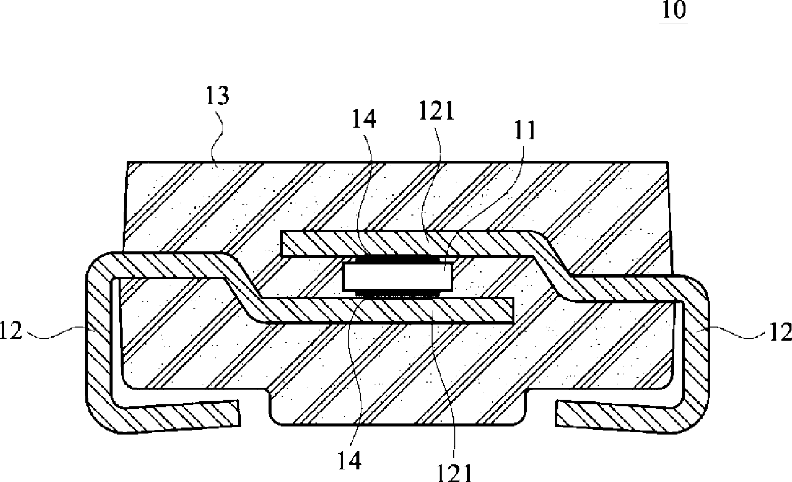 Lead frame structure and surface sticking semiconductor packaging structure formed by same