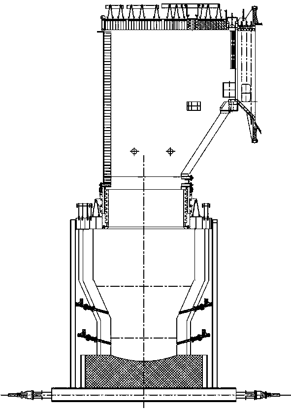 A side blowing continuous smelting device for electronic waste