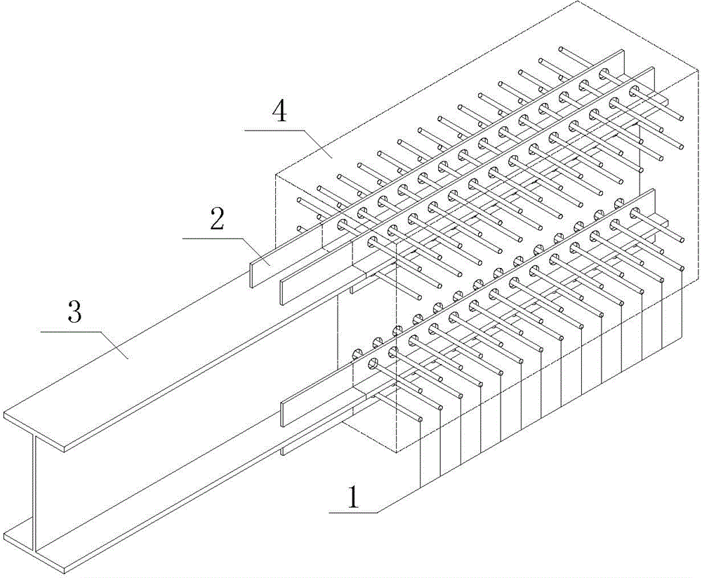 Continuous variable-stiffness shear key type steel-concrete joint section