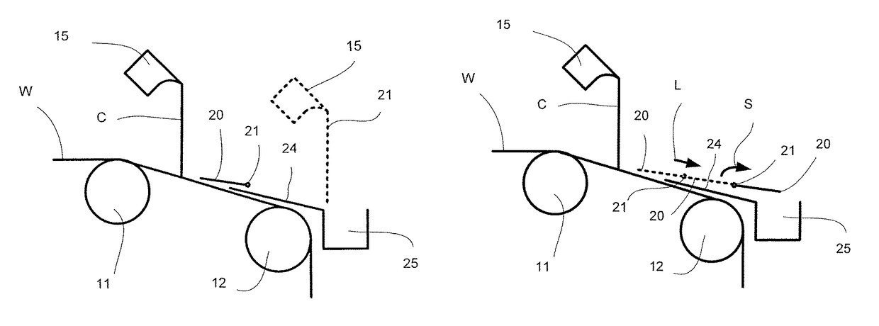 Arrangement in connection with curtain coating of a fibrous web