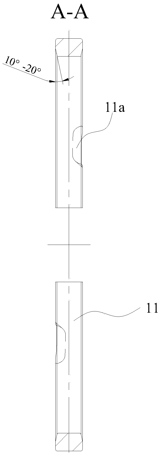 Double-purpose through hole type four-level oil cylinder