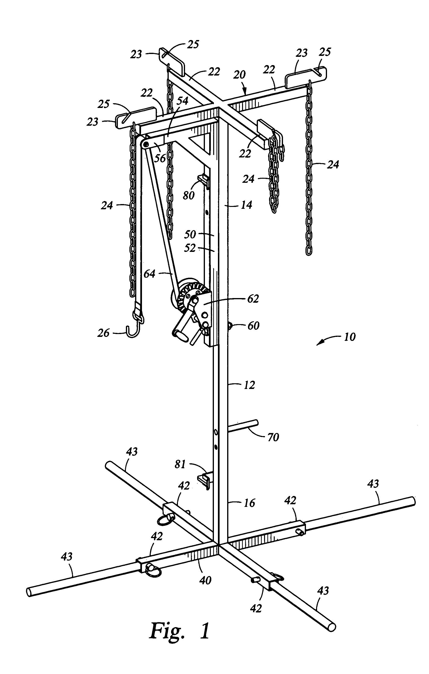 Portable game gallows for hoisting and skinning multiple game