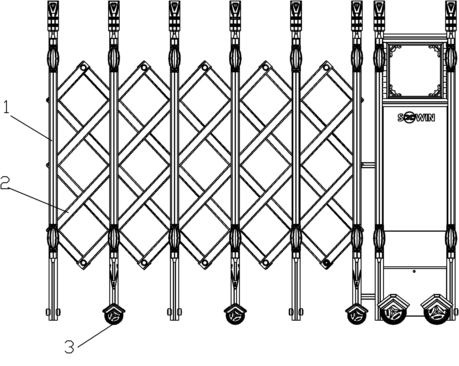 Telescopic door adopting mortises for connection